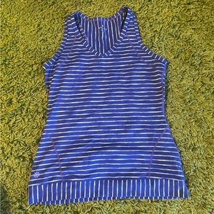 Athleta space dye stripe v neck tank top shirt size small